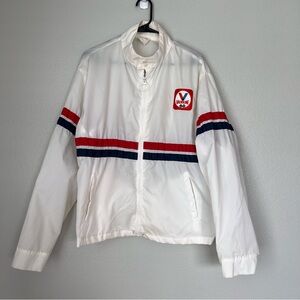 Vavoline Vintage Racing Jacket XL Men’s Windbreaker White Red Blue‎ Zip Up